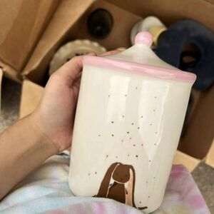 Little Happy Spring by Magenta Lidded Bunny Canister
